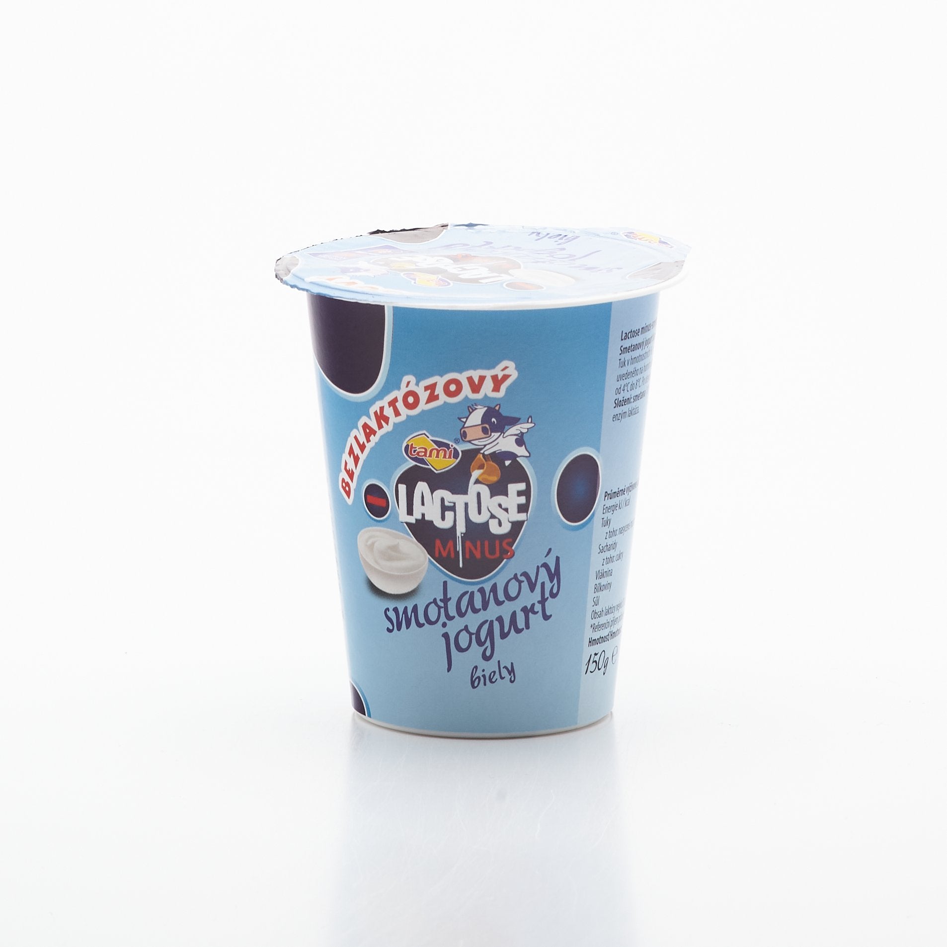 Bezlaktózový smotanový jogurt biely 150g.