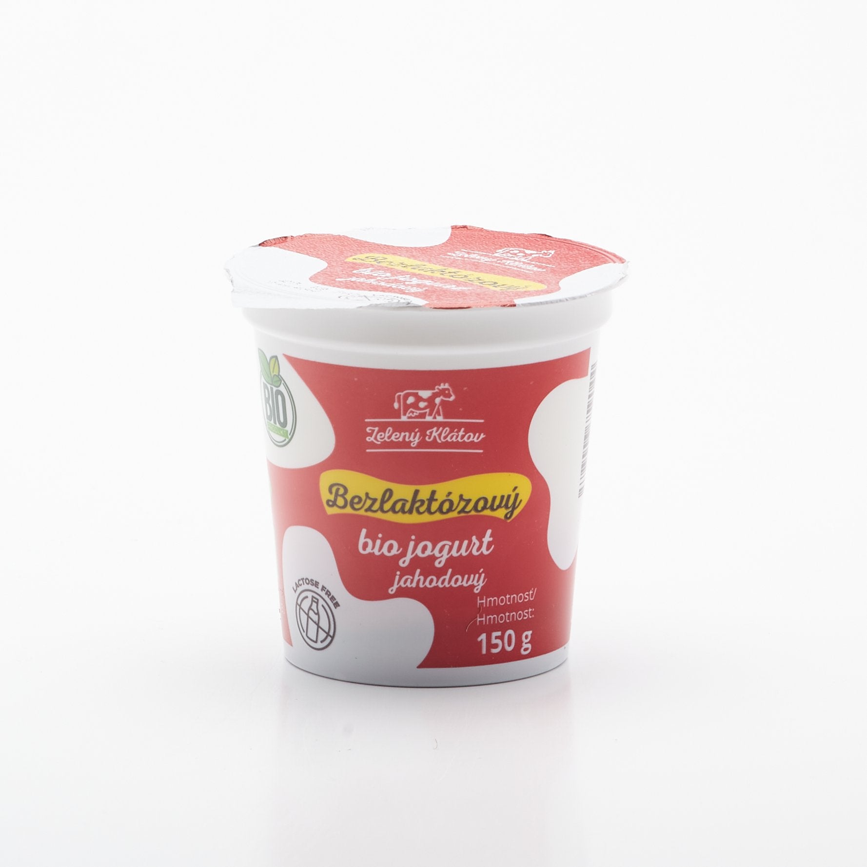BIO Bezlaktózový jahodový jogurt 150g.