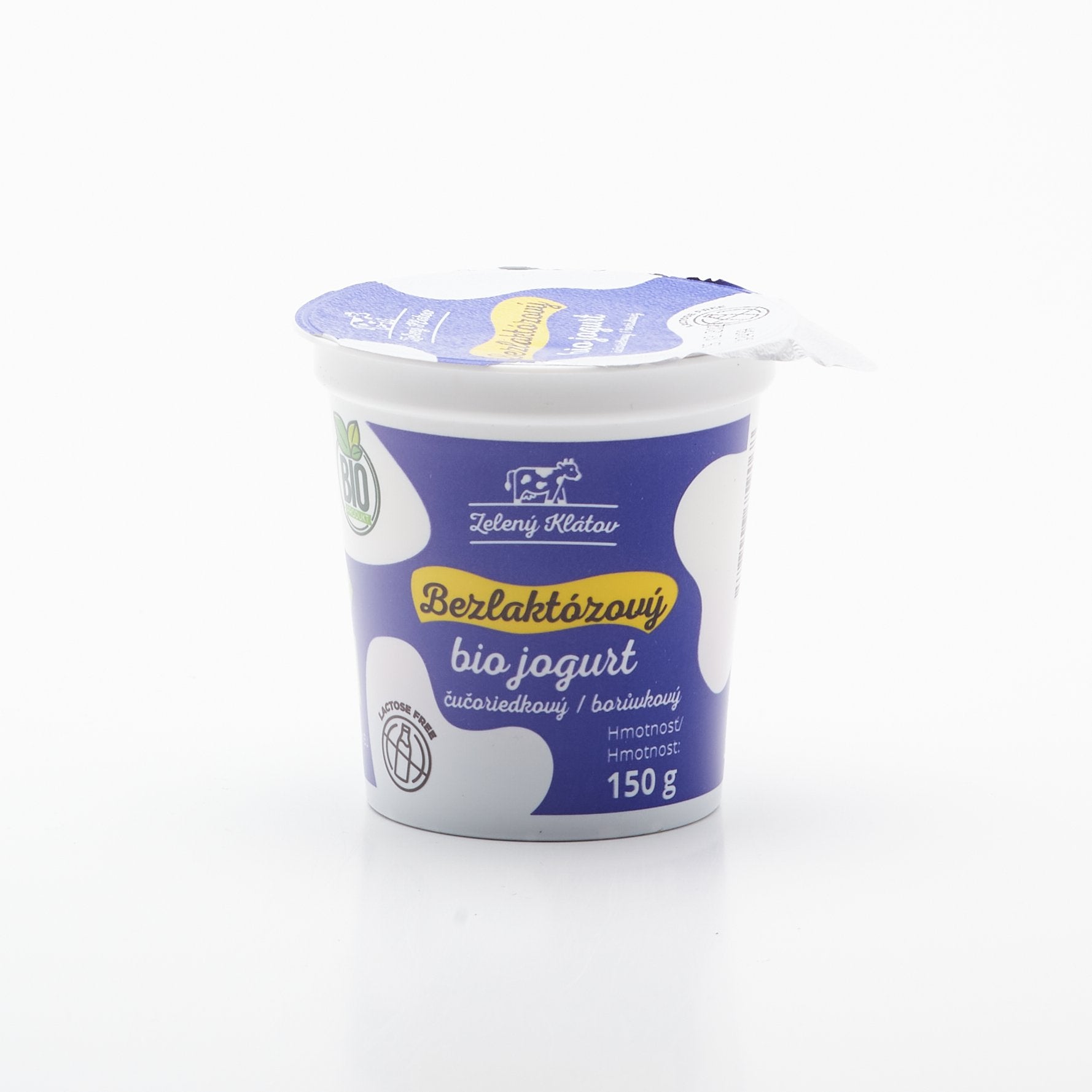 BIO Bezlaktózový jogurt čučoriedka 150g.