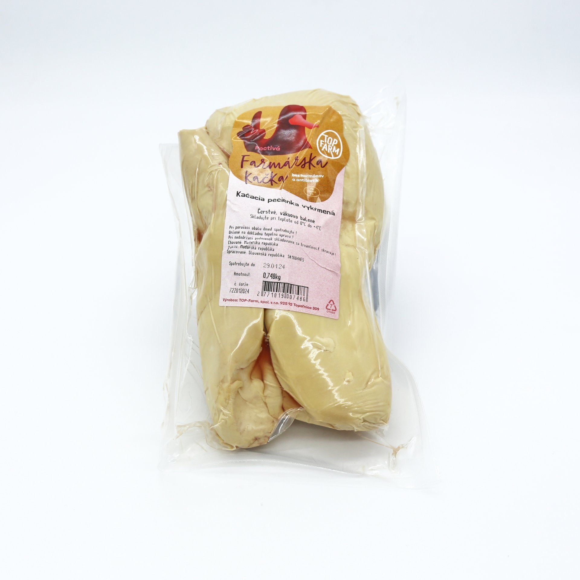Kačacia pečienka vykŕmená “Foie Gras”. kg