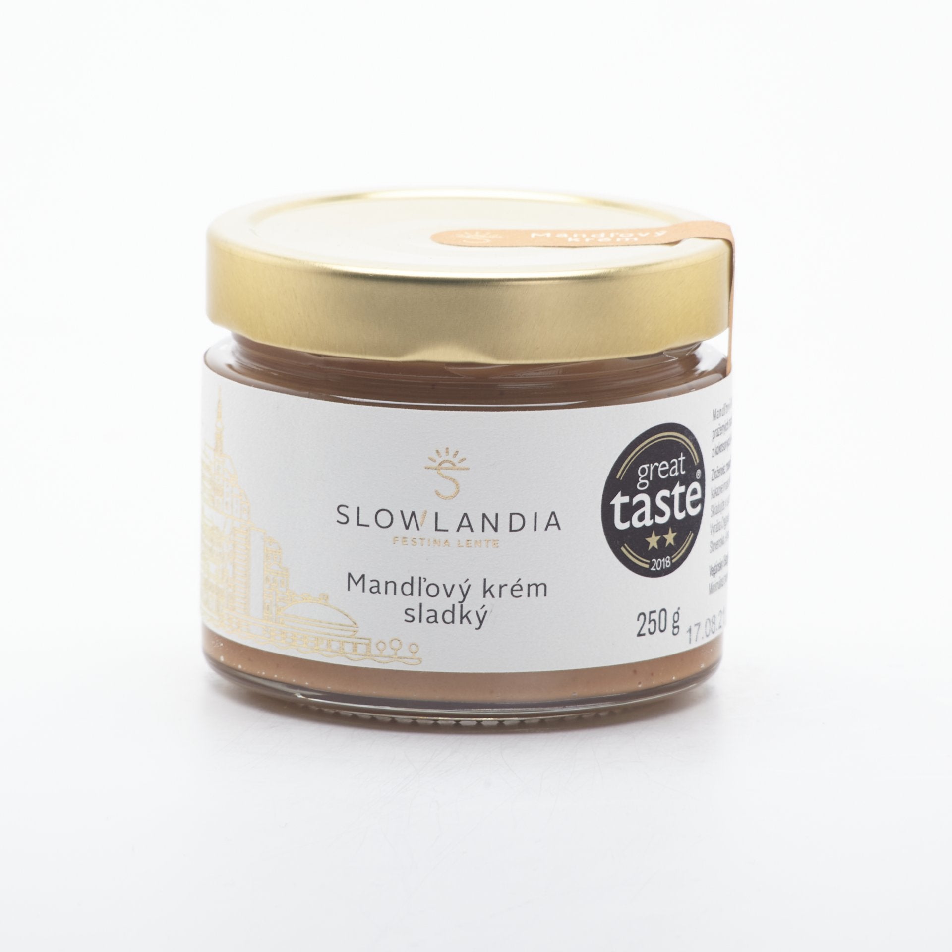 Mandľový krém jemne sladký 250g.