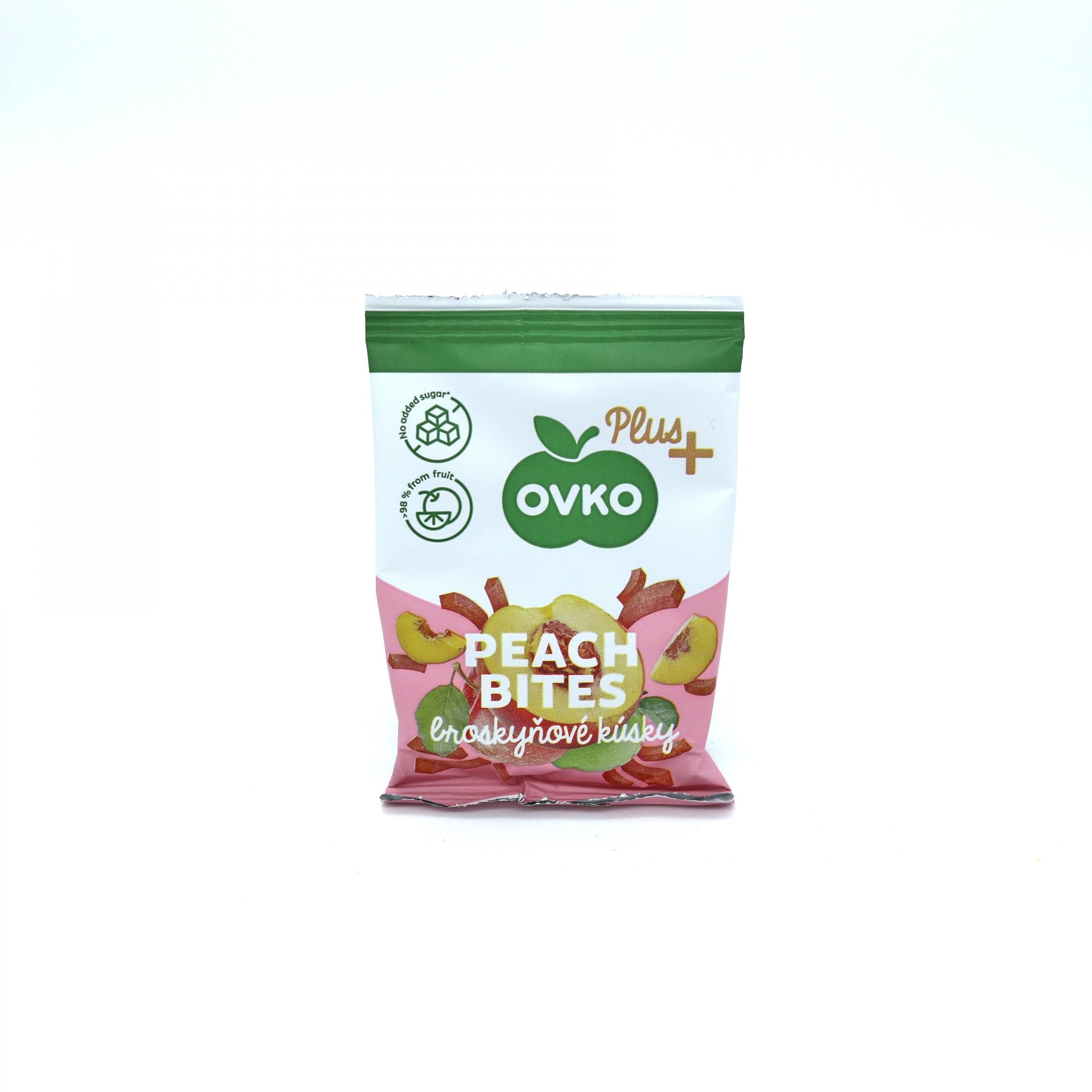 OVKO Plus ovocné kúsky broskyňové 16 g.