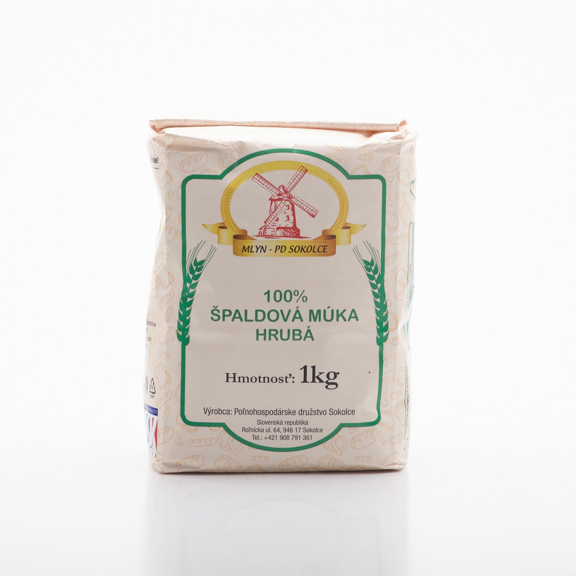 Špaldová múka hrubá 1kg.