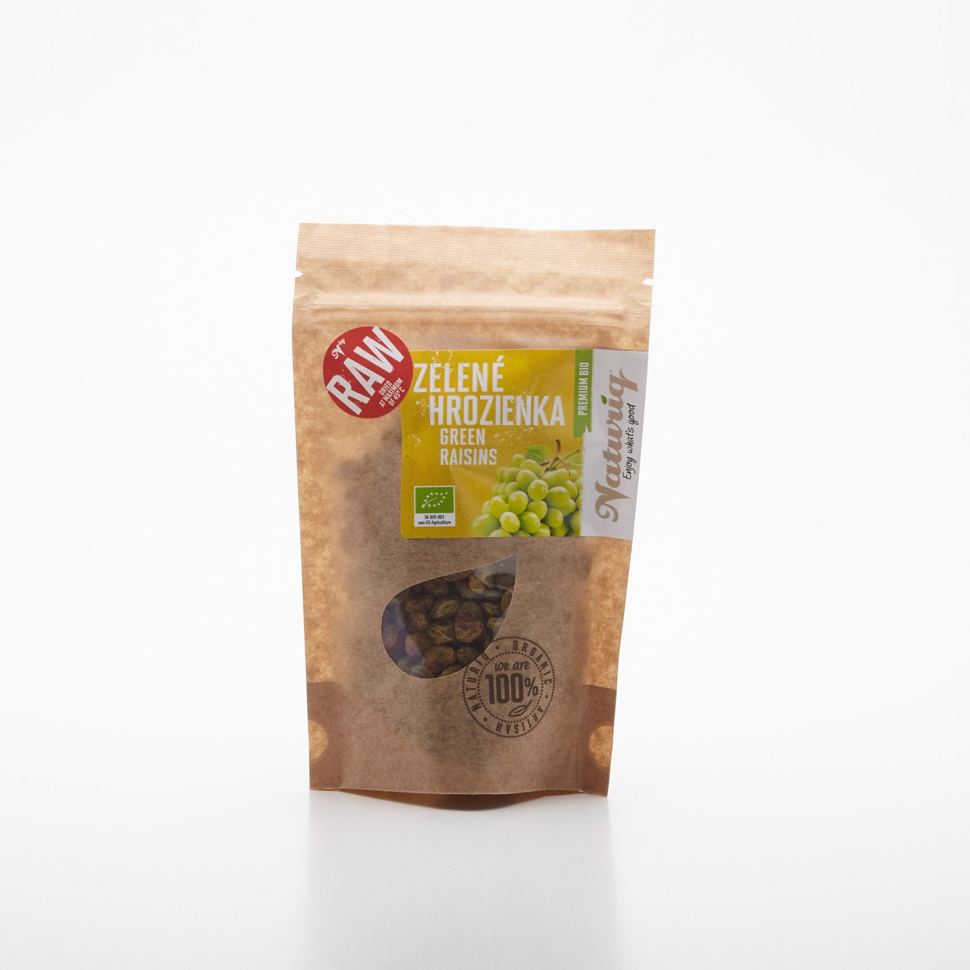 BIO Zelené hrozienka - sušené RAW 125g.